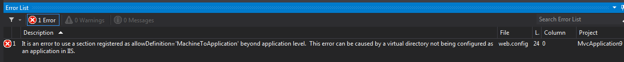 ASP.NET Publish Error