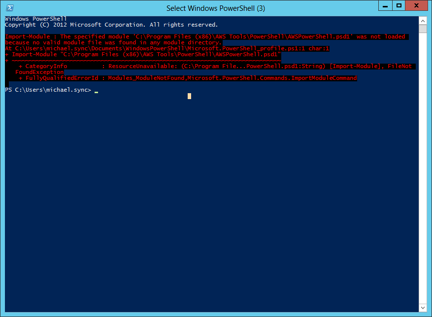 Default Powersshell Error