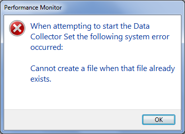 Performance Counter File already exist error