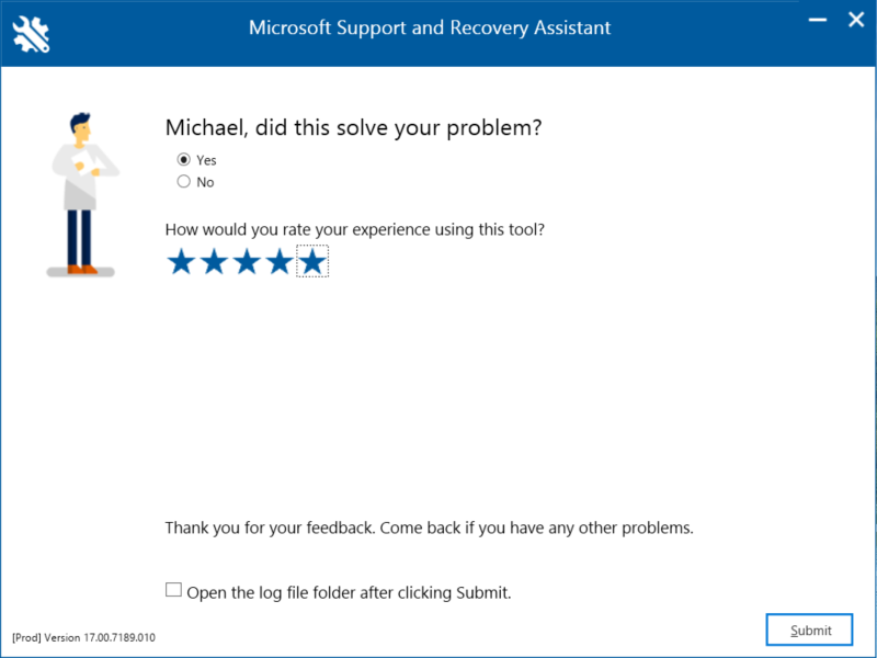 Microsoft Support and Recovery Assistant.