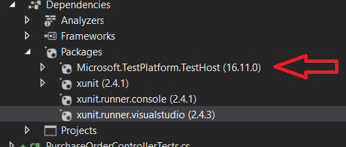 Test Platform Test Host - Visual Studio