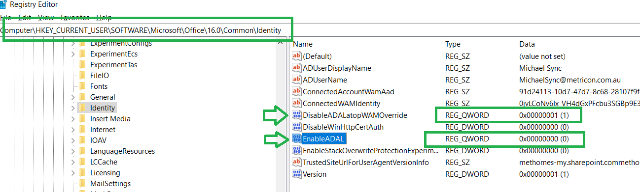 Outlook Need Password - Regedit